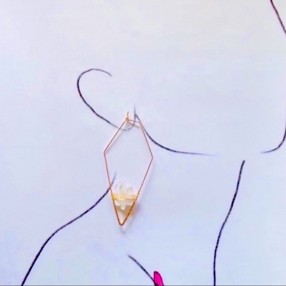 🍋2/$30 New Anthro White Quartz Earrings - Picture 3 of 9